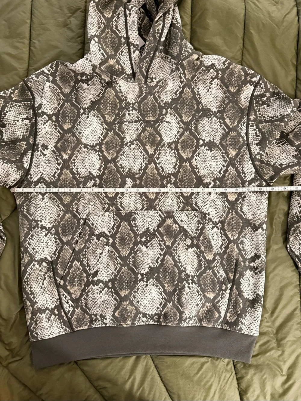 Jordan Sport Olive Green and Cream colored Snakeskin Print Hoodie
